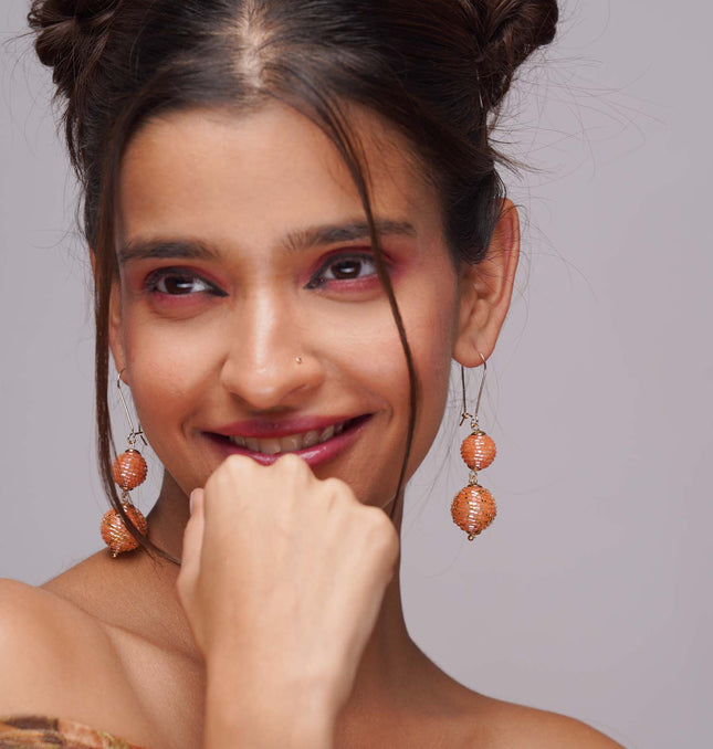 Orange Flame Drop Earrings