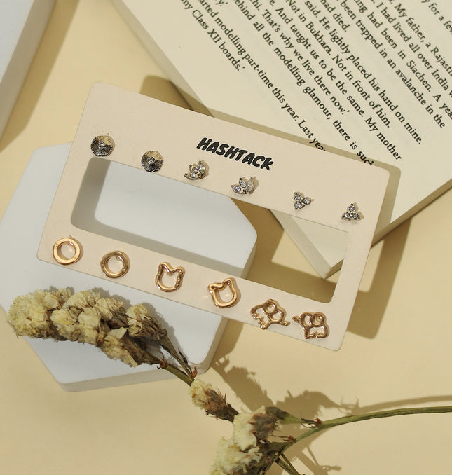 METAL EARRING SETS SET OF 6