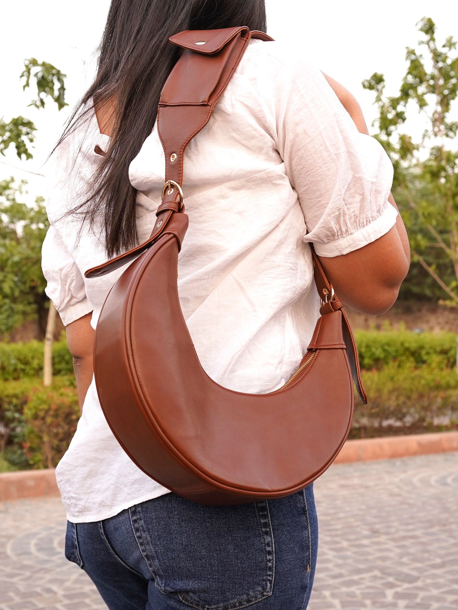 Half Moon Satchel Bag In Tan Variant Available Shop Now HASHTACK