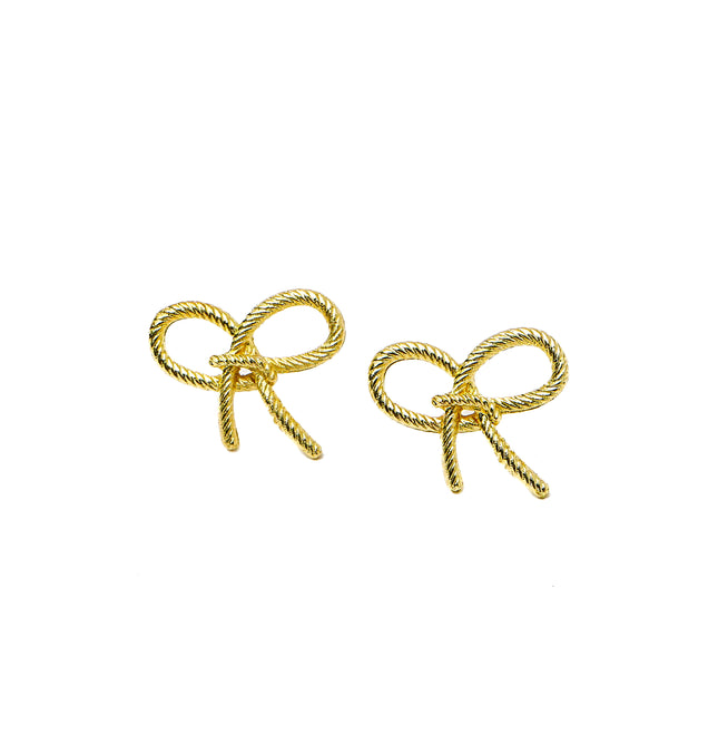 Twisted Knot Gold Stud Earrings