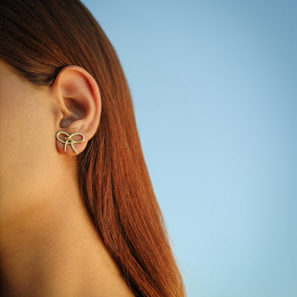 Twisted Knot Gold Stud Earrings