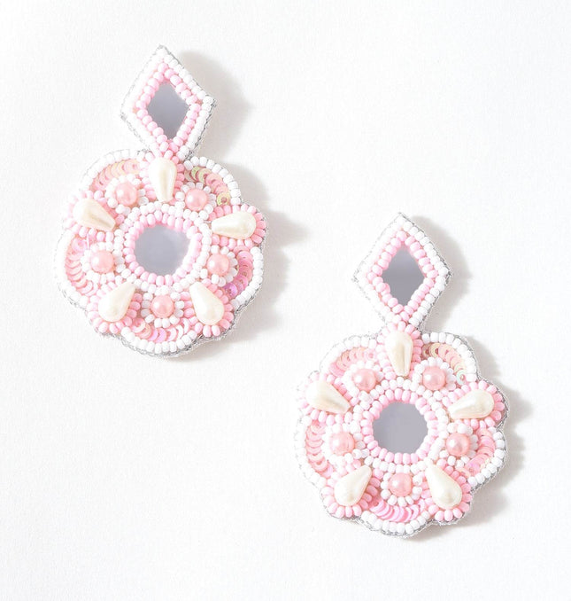 Blush Pink & White Pearl Earrings - HASHTACK