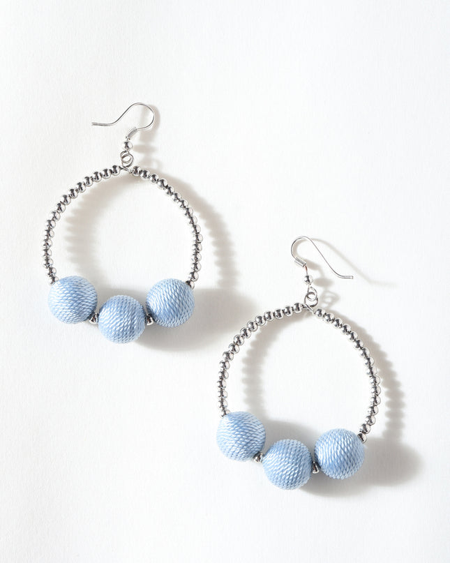 Blue Cord Top Hoops