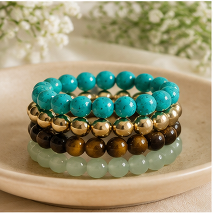 Ocean Aura Beaded Bracelet Set