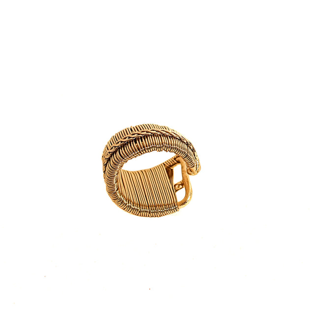 Rustic Brass Statement Adjustable Ring