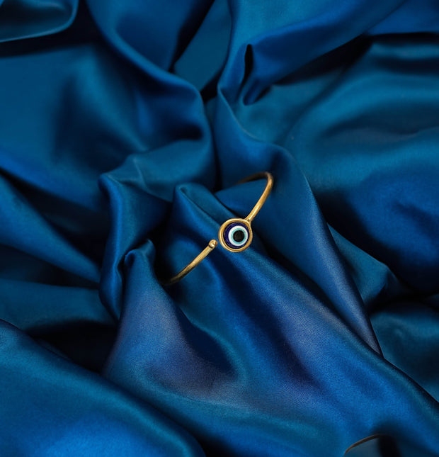Evil Eye Aura Brass Adjustable Cuff - HASHTACK