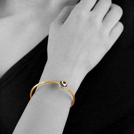 Evil Eye Aura Brass Adjustable Cuff