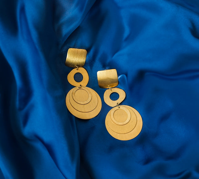 Bold Shape Brass Earrings