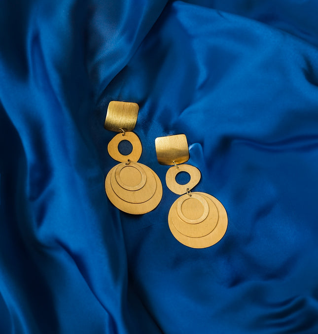 Bold Shape Brass Earrings