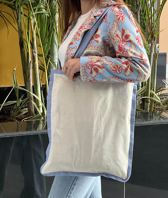 Blue Liner Canvas Tote Bag - HASHTACK