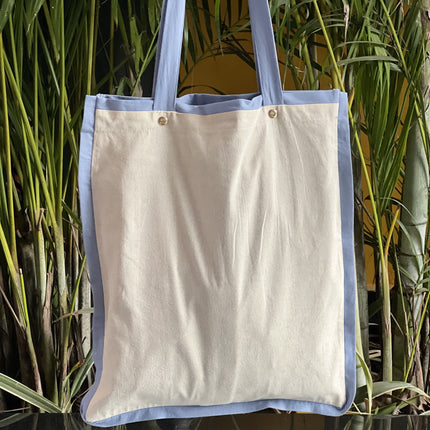 Blue Liner Canvas Tote Bag