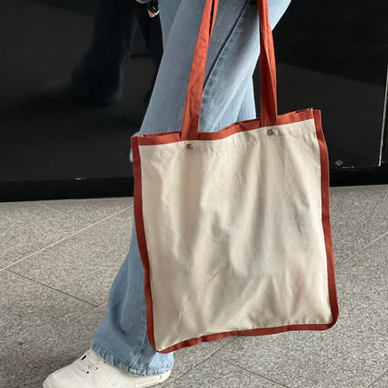 Brown Liner Canvas Tote Bag