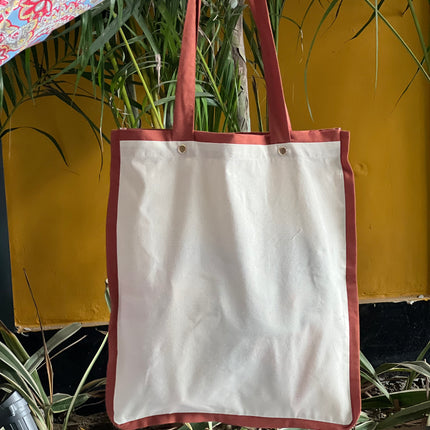 Brown Liner Canvas Tote Bag