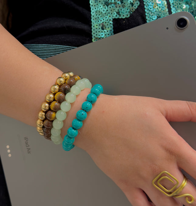 Ocean Aura Beaded Bracelet Set
