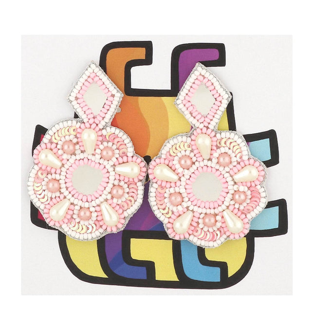 Blush Pink & White Pearl Earrings - HASHTACK