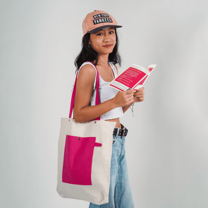 Pink Candy Canvas Tote Bag - HASHTACK