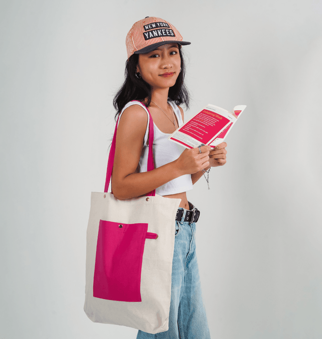 Pink Candy Canvas Tote Bag - HASHTACK
