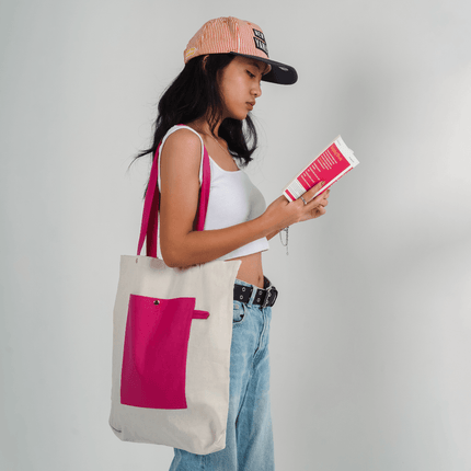 Pink Candy Canvas Tote Bag - HASHTACK
