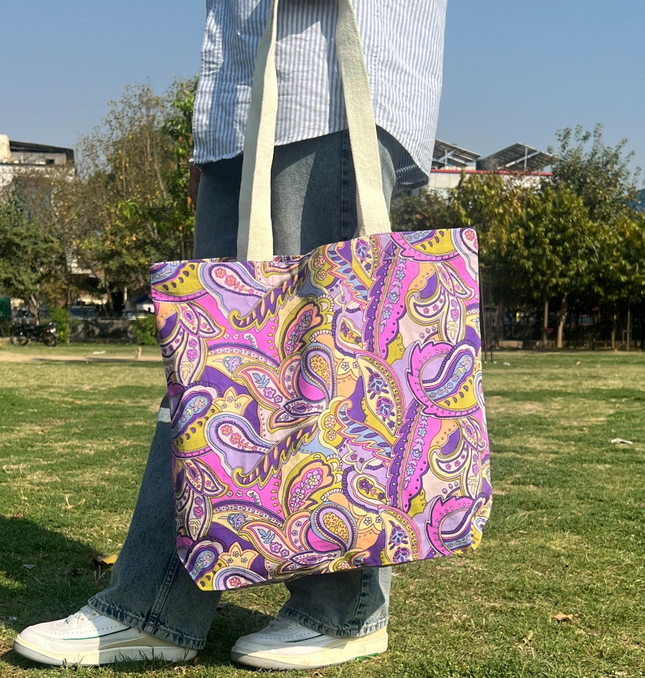 Paisley Cotton Canvas Tote