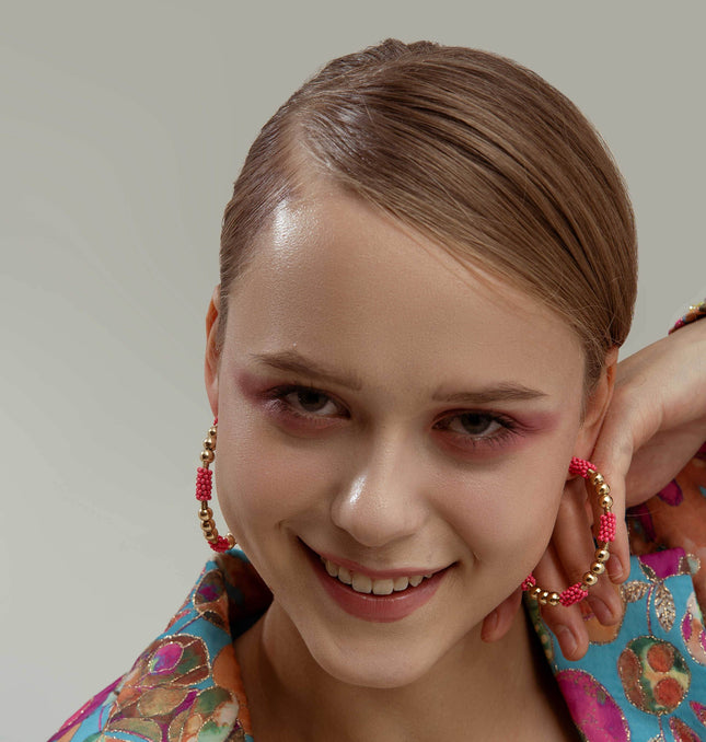 Pink Paradise Hoop Earrings - HASHTACK