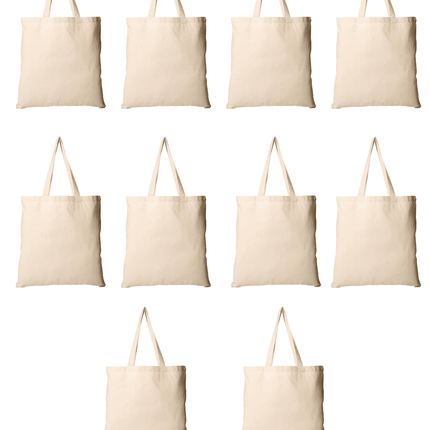 Plain White Canvas Tote Bag Set Of 10 - HASHTACK