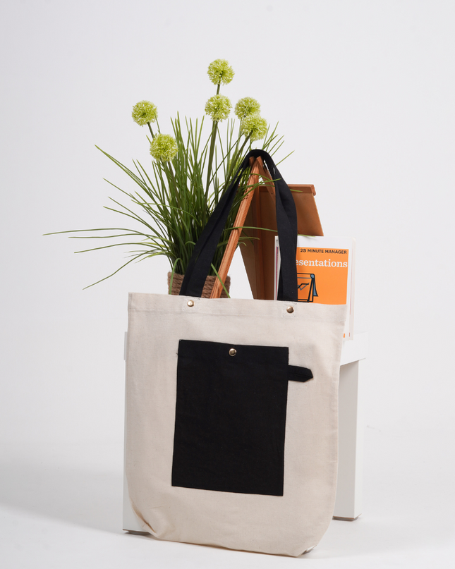 Bold Black canvas Tote Bag