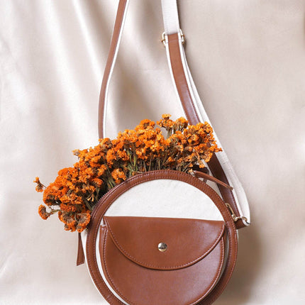 Sunset Canvas Sling Bag Tan - HASHTACK