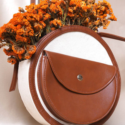Sunset Canvas Sling Bag Tan - HASHTACK