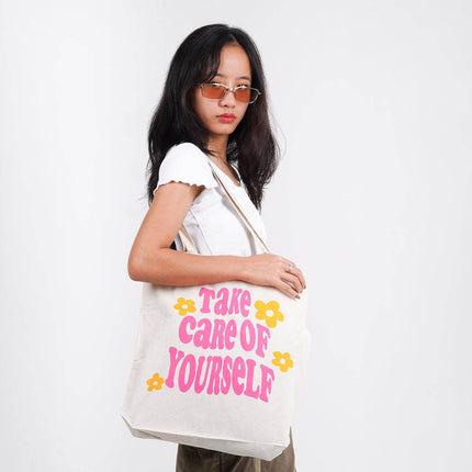 Take Care Of Yourself Canvas Tote Bag - HASHTACK
