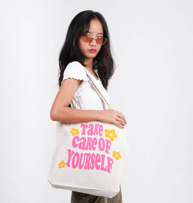 Take Care Of Yourself Canvas Tote Bag - HASHTACK