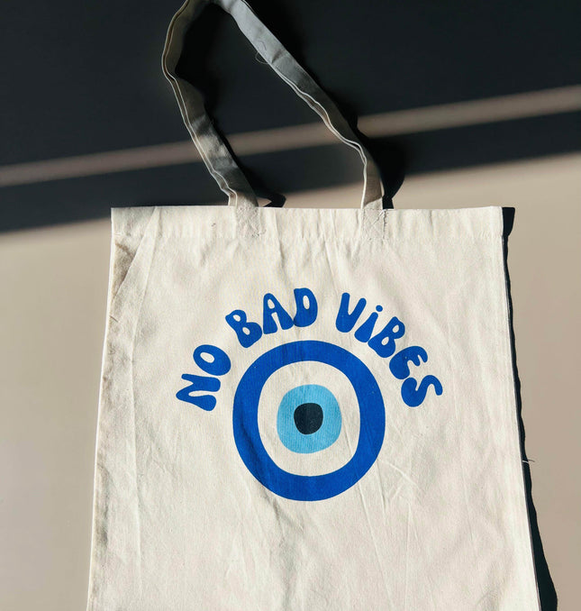 No Bad Vibes Canvas Tote Bag - HASHTACK