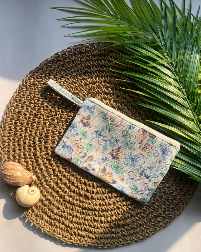 Flower Printed Utility Pouch