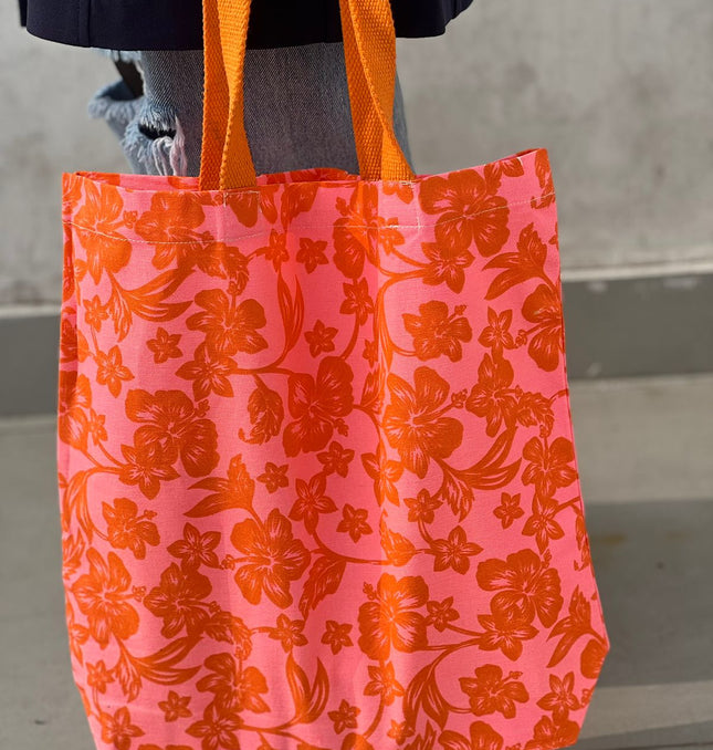 Orange Blossom Chic Canvas Tote Bag