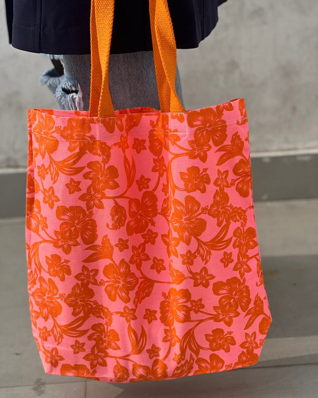 Orange Blossom Chic Canvas Tote Bag