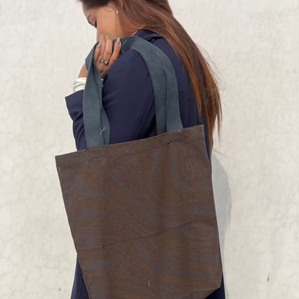 Coffee Swirl Canvas Tote Bag