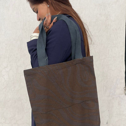 Coffee Swirl Canvas Tote Bag