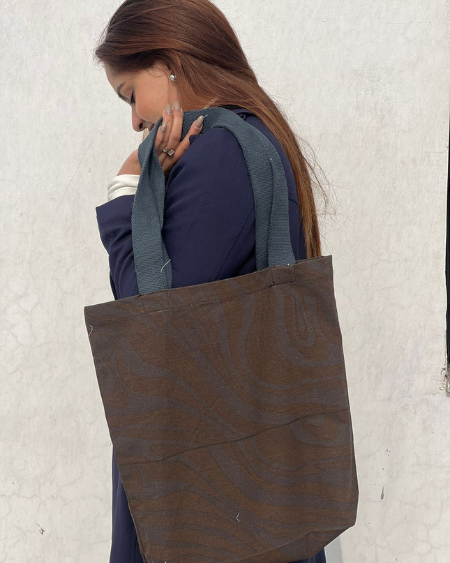 Coffee Swirl Canvas Tote Bag