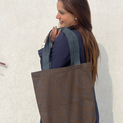 Coffee Swirl Canvas Tote Bag