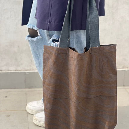 Coffee Swirl Canvas Tote Bag