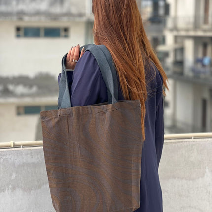 Coffee Swirl Canvas Tote Bag