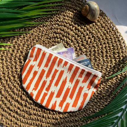 Orange Stripes Oval Utility Pouch - HASHTACK