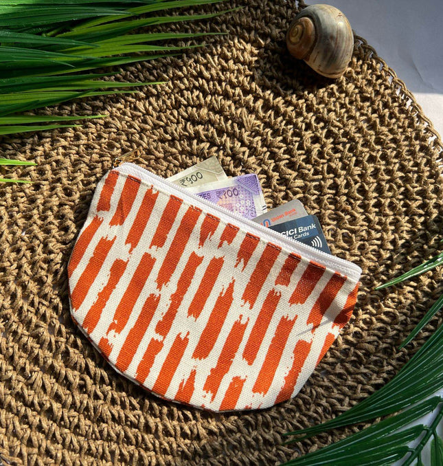Orange Stripes Oval Utility Pouch - HASHTACK