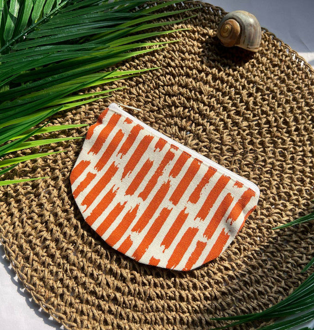 Orange Stripes Oval Utility Pouch - HASHTACK