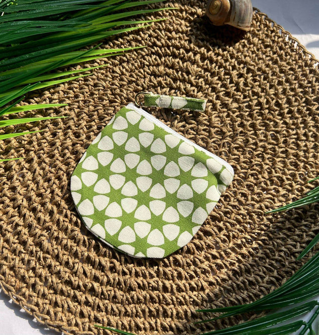 Green Floral U-Shaped Utility Pouch - HASHTACK