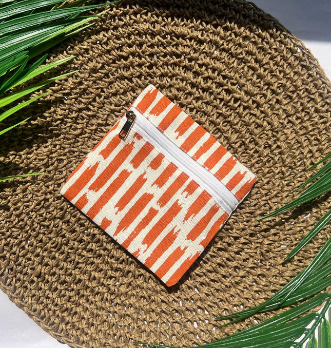 Orange Stripes Square Utility pouch