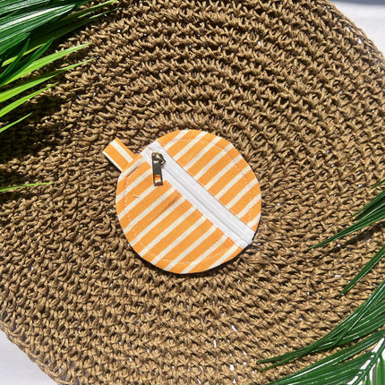 Orange Stripe Coin Pouch
