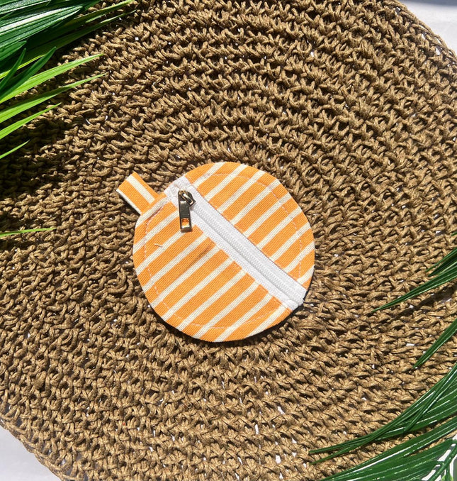 Orange Stripe Coin Pouch