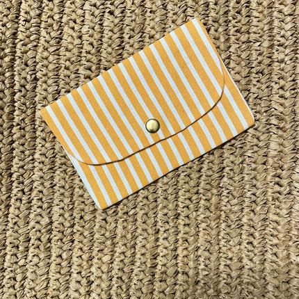 Orange White Striped Envelope Utility Pouch - HASHTACK