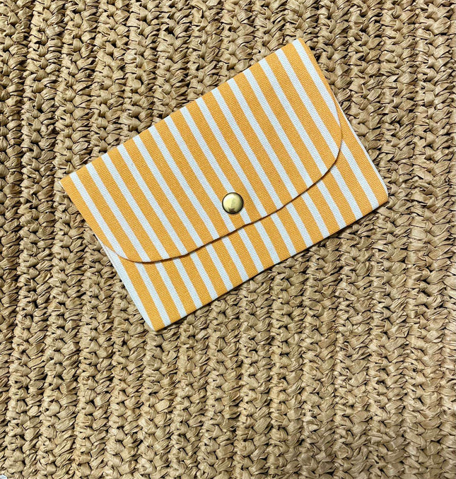 Orange White Striped Envelope Utility Pouch - HASHTACK