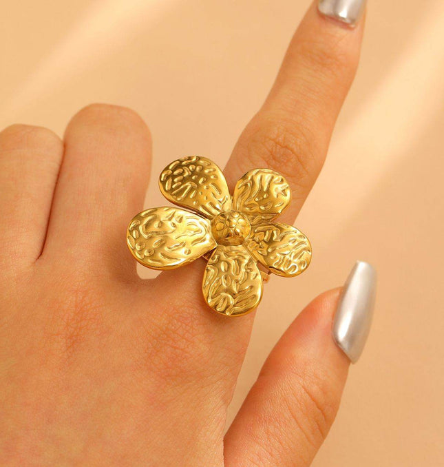 Rose Radiance Gold Adjustable Ring - HASHTACK